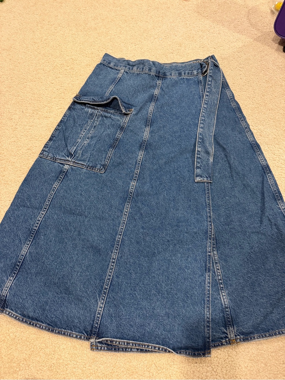 Zara Denim Wrap Maxi Skirt - Blue
